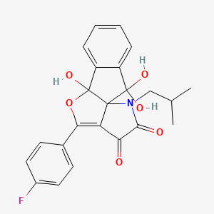 11-(4-fluorophenyl)-2,2,9-trihydroxy-15-(2-methylpropyl)-10-oxa-15-azatetracyclo[7.6.0.01,12.03,8]pentadeca-3,5,7,11-tetraene-13,14-dione