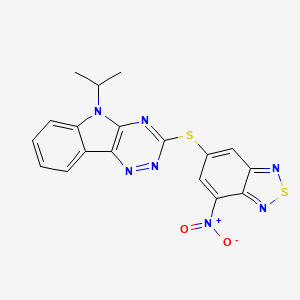 3-[(7-nitro-2,1,3-benzothiadiazol-5-yl)sulfanyl]-5-(propan-2-yl)-5H-[1,2,4]triazino[5,6-b]indole