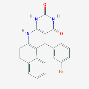 molecular formula C21H14BrN3O2 B11499105 5-(3-Bromophenyl)-1,2,3,4,5,12-hexahydro-1,3,12-triazatetraphene-2,4-dione 