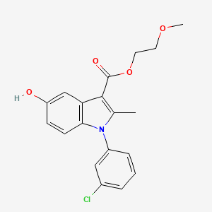 molecular formula C19H18ClNO4 B11499112 2-methoxyethyl 1-(3-chlorophenyl)-5-hydroxy-2-methyl-1H-indole-3-carboxylate 