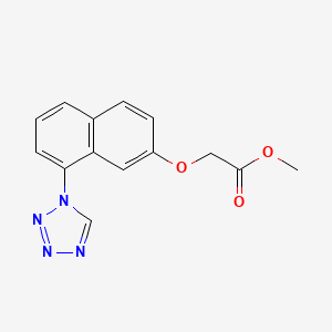 molecular formula C14H12N4O3 B11499124 Acetic acid, 2-[[8-(1H-1,2,3,4-tetrazol-1-yl)-2-naphthalenyl]oxy]-, methyl ester 