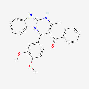 molecular formula C26H23N3O3 B11499139 [4-(3,4-Dimethoxyphenyl)-2-methyl-1,4-dihydropyrimido[1,2-a]benzimidazol-3-yl](phenyl)methanone 