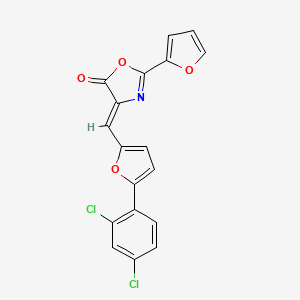 (4Z)-4-{[5-(2,4-dichlorophenyl)furan-2-yl]methylidene}-2-(furan-2-yl)-1,3-oxazol-5(4H)-one