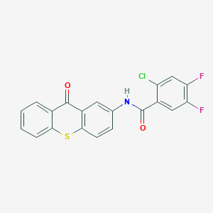 molecular formula C20H10ClF2NO2S B11499235 2-chloro-4,5-difluoro-N-(9-oxo-9H-thioxanthen-2-yl)benzamide 