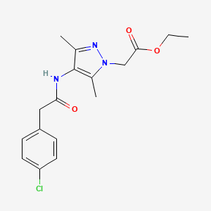 molecular formula C17H20ClN3O3 B11499249 ethyl (4-{[(4-chlorophenyl)acetyl]amino}-3,5-dimethyl-1H-pyrazol-1-yl)acetate 