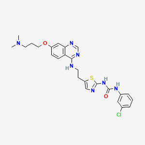 molecular formula C25H28ClN7O2S B1149925 1-(3-Chlorophenyl)-3-(5-(2-((7-(3-(dimethylamino)propoxy)quinazolin-4-yl)amino)ethyl)thiazol-2-yl)urea 