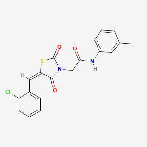 molecular formula C19H15ClN2O3S B11499251 2-[(5E)-5-(2-chlorobenzylidene)-2,4-dioxo-1,3-thiazolidin-3-yl]-N-(3-methylphenyl)acetamide 