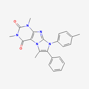 molecular formula C23H21N5O2 B11499297 1,3,6-trimethyl-8-(4-methylphenyl)-7-phenyl-1H-imidazo[2,1-f]purine-2,4(3H,8H)-dione 