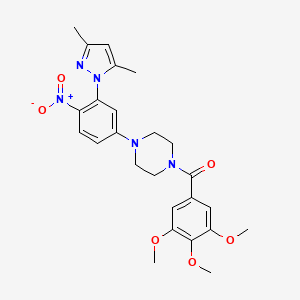 {4-[3-(3,5-dimethyl-1H-pyrazol-1-yl)-4-nitrophenyl]piperazin-1-yl}(3,4,5-trimethoxyphenyl)methanone