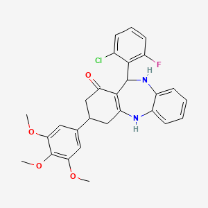 11-(2-chloro-6-fluorophenyl)-3-(3,4,5-trimethoxyphenyl)-2,3,4,5,10,11-hexahydro-1H-dibenzo[b,e][1,4]diazepin-1-one