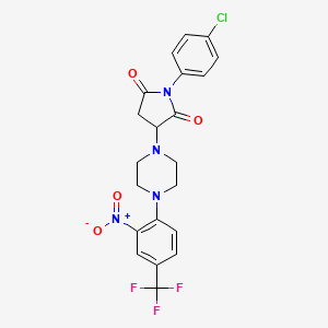 1-(4-Chlorophenyl)-3-{4-[2-nitro-4-(trifluoromethyl)phenyl]piperazin-1-yl}pyrrolidine-2,5-dione