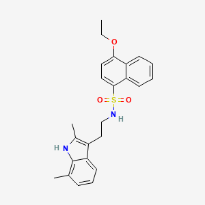 molecular formula C24H26N2O3S B11499383 N-[2-(2,7-dimethyl-1H-indol-3-yl)ethyl]-4-ethoxynaphthalene-1-sulfonamide 