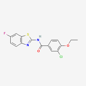 molecular formula C16H12ClFN2O2S B11499388 3-chloro-4-ethoxy-N-(6-fluoro-1,3-benzothiazol-2-yl)benzamide 