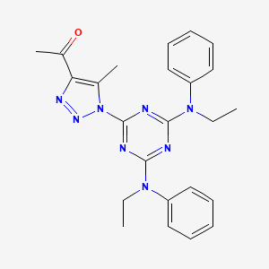 molecular formula C24H26N8O B11499391 1-(1-{4,6-bis[ethyl(phenyl)amino]-1,3,5-triazin-2-yl}-5-methyl-1H-1,2,3-triazol-4-yl)ethanone 