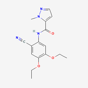 molecular formula C16H18N4O3 B11499392 N-(2-cyano-4,5-diethoxyphenyl)-1-methyl-1H-pyrazole-5-carboxamide 