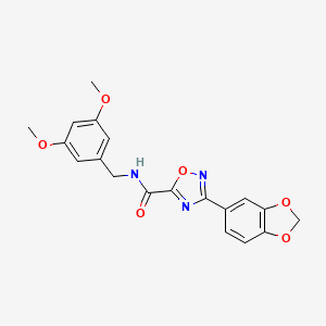 molecular formula C19H17N3O6 B11499398 3-(1,3-benzodioxol-5-yl)-N-(3,5-dimethoxybenzyl)-1,2,4-oxadiazole-5-carboxamide 