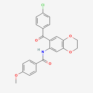 N-[7-(4-chlorobenzoyl)-2,3-dihydro-1,4-benzodioxin-6-yl]-4-methoxybenzamide