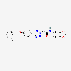 molecular formula C24H21N5O4 B11499426 N-(1,3-benzodioxol-5-yl)-2-(5-{4-[(2-methylbenzyl)oxy]phenyl}-2H-tetrazol-2-yl)acetamide 