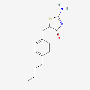 molecular formula C14H18N2OSe B11499429 5-[(4-Butylphenyl)methyl]-2-imino-1,3-selenazolidin-4-one 