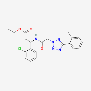 molecular formula C21H22ClN5O3 B11499436 ethyl 3-(2-chlorophenyl)-3-({[5-(2-methylphenyl)-2H-tetrazol-2-yl]acetyl}amino)propanoate 