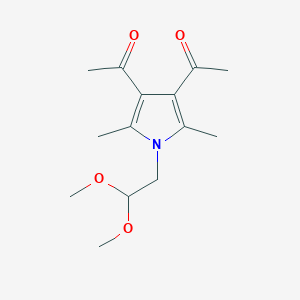 molecular formula C14H21NO4 B11499441 1-[4-Acetyl-1-(2,2-dimethoxy-ethyl)-2,5-dimethyl-1H-pyrrol-3-yl]-ethanone 