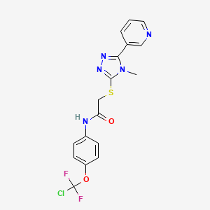 molecular formula C17H14ClF2N5O2S B11499449 N-{4-[chloro(difluoro)methoxy]phenyl}-2-{[4-methyl-5-(pyridin-3-yl)-4H-1,2,4-triazol-3-yl]sulfanyl}acetamide 