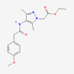 ethyl (4-{[(4-methoxyphenyl)acetyl]amino}-3,5-dimethyl-1H-pyrazol-1-yl)acetate