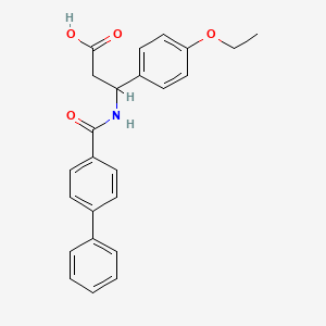 molecular formula C24H23NO4 B11499507 3-[(Biphenyl-4-ylcarbonyl)amino]-3-(4-ethoxyphenyl)propanoic acid 