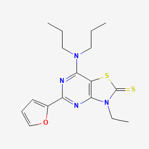 7-(dipropylamino)-3-ethyl-5-(furan-2-yl)[1,3]thiazolo[4,5-d]pyrimidine-2(3H)-thione