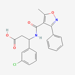 3-(3-Chlorophenyl)-3-{[(5-methyl-3-phenyl-4-isoxazolyl)carbonyl]amino}propanoic acid