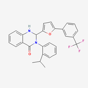 3-[2-(propan-2-yl)phenyl]-2-{5-[3-(trifluoromethyl)phenyl]furan-2-yl}-2,3-dihydroquinazolin-4(1H)-one