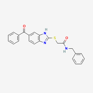 N-benzyl-2-{[5-(phenylcarbonyl)-1H-benzimidazol-2-yl]sulfanyl}acetamide