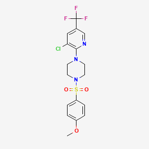 1-[3-Chloro-5-(trifluoromethyl)pyridin-2-yl]-4-[(4-methoxyphenyl)sulfonyl]piperazine