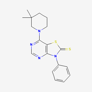 7-(3,3-dimethylpiperidin-1-yl)-3-phenyl[1,3]thiazolo[4,5-d]pyrimidine-2(3H)-thione