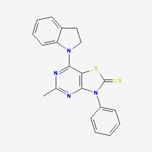 7-(2,3-dihydro-1H-indol-1-yl)-5-methyl-3-phenyl[1,3]thiazolo[4,5-d]pyrimidine-2(3H)-thione