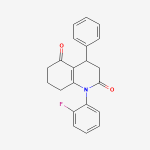 molecular formula C21H18FNO2 B11499647 1-(2-fluorophenyl)-4-phenyl-4,6,7,8-tetrahydroquinoline-2,5(1H,3H)-dione 