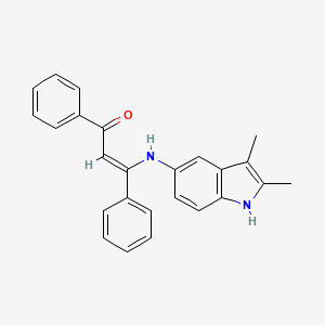 (2Z)-3-[(2,3-dimethyl-1H-indol-5-yl)amino]-1,3-diphenylprop-2-en-1-one