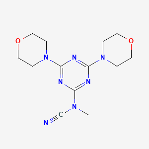 molecular formula C13H19N7O2 B11499698 (4,6-Dimorpholin-4-yl-1,3,5-triazin-2-yl)-methylcyanamide 