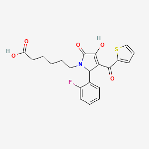 6-[2-(2-fluorophenyl)-4-hydroxy-5-oxo-3-(thiophen-2-ylcarbonyl)-2,5-dihydro-1H-pyrrol-1-yl]hexanoic acid