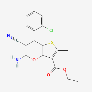 ethyl 5-amino-7-(2-chlorophenyl)-6-cyano-2-methyl-7H-thieno[3,2-b]pyran-3-carboxylate