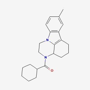 molecular formula C22H28N2O B11499750 (Cyclohexyl)(8-methyl-1,2,3a,4,5,6-hexahydropyrazino[3,2,1-jk]carbazol-3-yl)methanone 