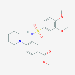 Methyl 3-{[(3,4-dimethoxyphenyl)sulfonyl]amino}-4-(piperidin-1-yl)benzoate