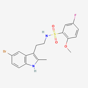 molecular formula C18H18BrFN2O3S B11499859 N-[2-(5-bromo-2-methyl-1H-indol-3-yl)ethyl]-5-fluoro-2-methoxybenzenesulfonamide 