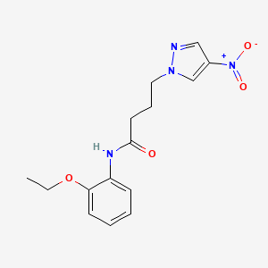 molecular formula C15H18N4O4 B11499860 N-(2-ethoxyphenyl)-4-(4-nitro-1H-pyrazol-1-yl)butanamide 