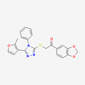 1-(1,3-benzodioxol-5-yl)-2-{[5-(2-methylfuran-3-yl)-4-phenyl-4H-1,2,4-triazol-3-yl]sulfanyl}ethanone