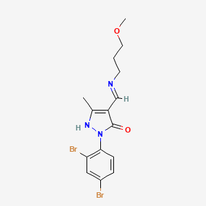 1-(2,4-dibromophenyl)-4-{(Z)-1-[(3-methoxypropyl)amino]methylidene}-3-methyl-1H-pyrazol-5-one