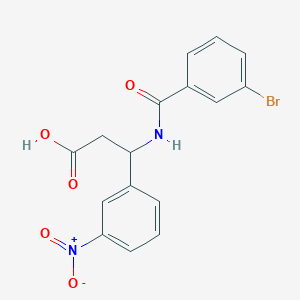 molecular formula C16H13BrN2O5 B11499887 3-{[(3-Bromophenyl)carbonyl]amino}-3-(3-nitrophenyl)propanoic acid 