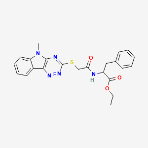 ethyl N-{[(5-methyl-5H-[1,2,4]triazino[5,6-b]indol-3-yl)sulfanyl]acetyl}phenylalaninate