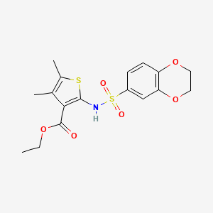 Ethyl 2-[(2,3-dihydro-1,4-benzodioxin-6-ylsulfonyl)amino]-4,5-dimethylthiophene-3-carboxylate