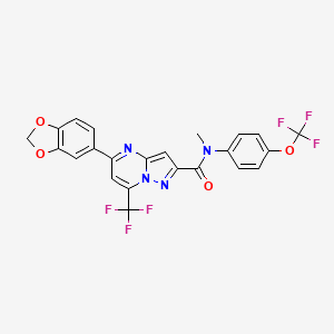 5-(1,3-benzodioxol-5-yl)-N-methyl-N-[4-(trifluoromethoxy)phenyl]-7-(trifluoromethyl)pyrazolo[1,5-a]pyrimidine-2-carboxamide